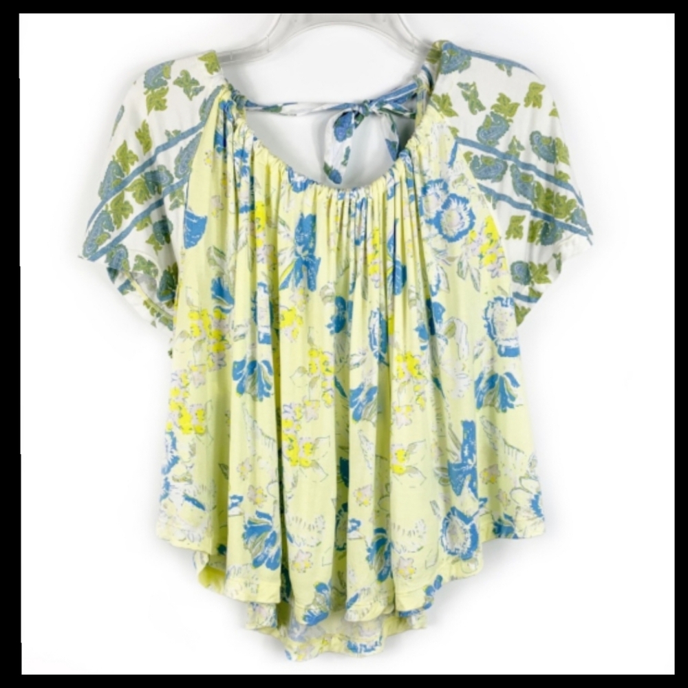 Free People Baja babe cold shoulder top shirt blouse Size Large●